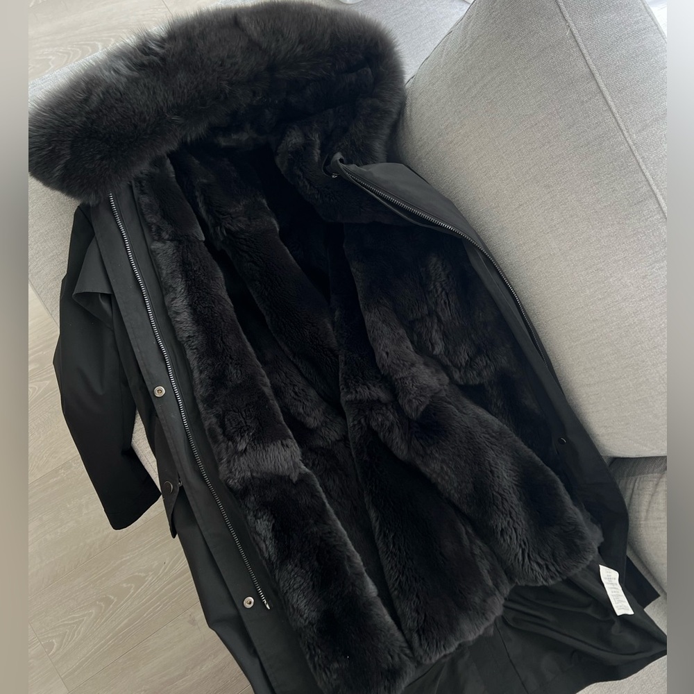 Double-layer rabbit fur Coat - Picture 15 of 16